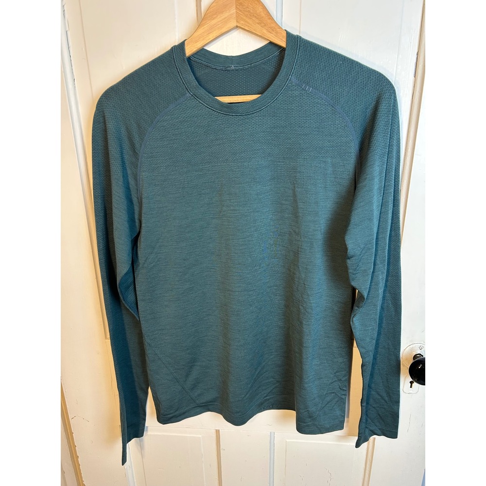 Lululemon Metal Vent Tech Long Sleeve Shirt Mens Small Green Teal Heathered